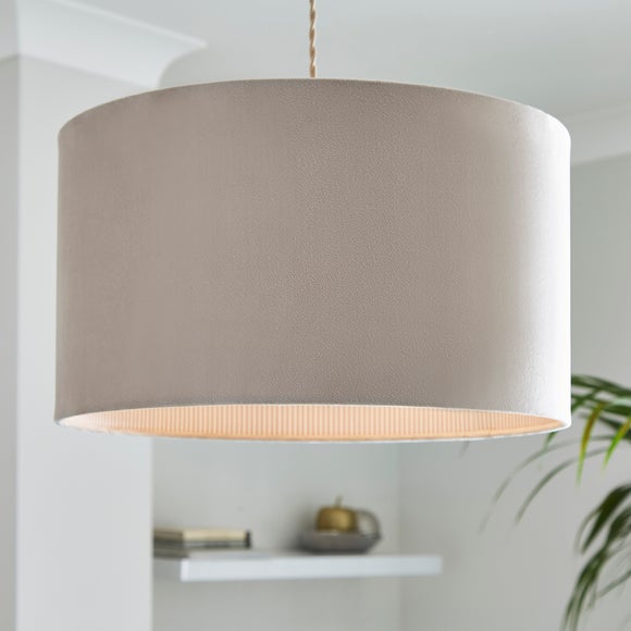Ticking Stripe Velvet Drum Lamp Shade