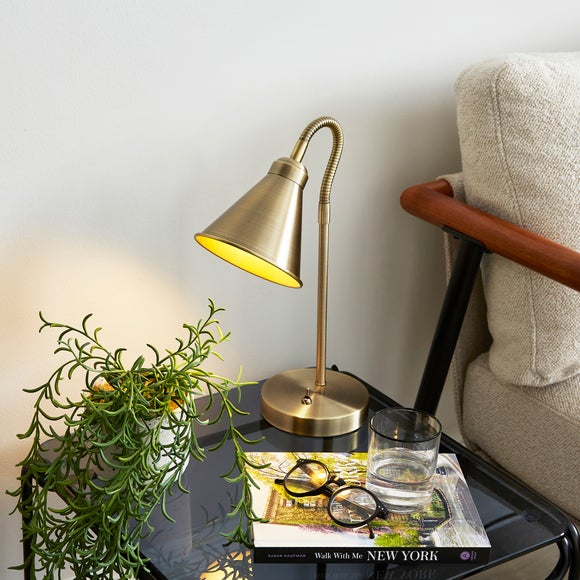 Click to view product details and reviews for Newton Industrial Goose Neck Adjustable Table Lamp.