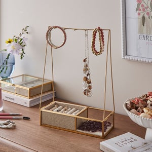 Metal & Glass Jewellery Stand