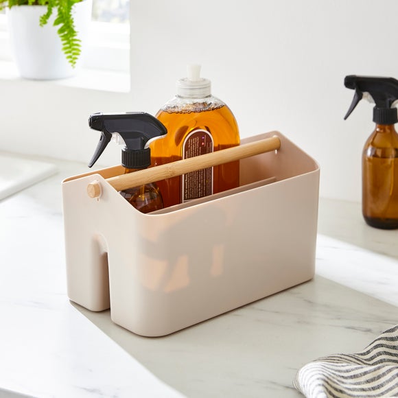 View Cleaning Caddy With Bamboo Handle View Cleaning Caddy With Bamboo Handle
