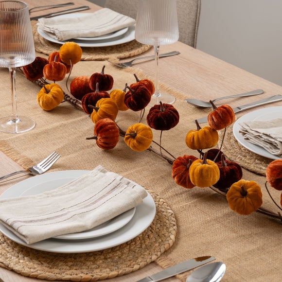 Artificial Velvet Pumpkin Garland