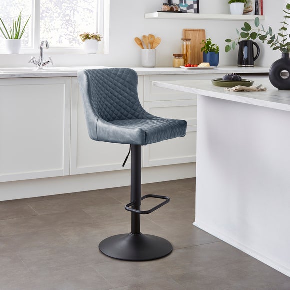 Montreal Height Adjustable Barstool, Faux Leather