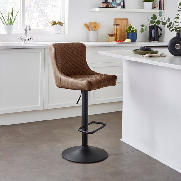 View Montreal Height Adjustable Barstool- Faux Leather View Montreal Height Adjustable Barstool- Faux Leather