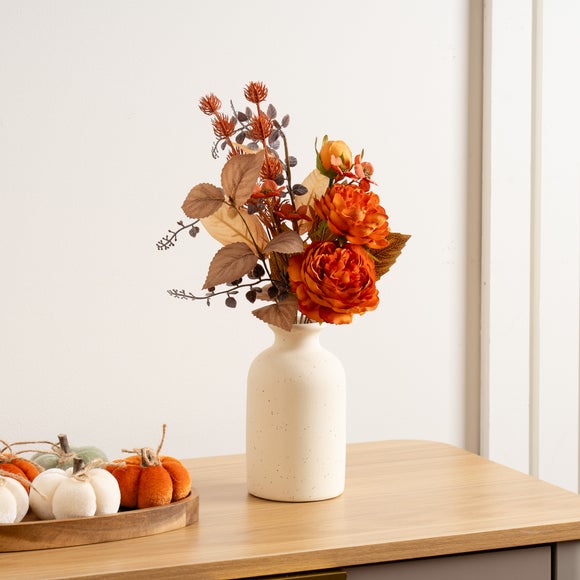 Click to view product details and reviews for Artificial Orange Rose Arrangement In Cream Ceramic Vase. Click to view product details and reviews for Artificial Orange Rose Arrangement In Cream Ceramic Vase.