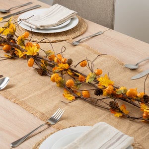 Set Of 3 Artificial Pumpkin Autumn Garlands