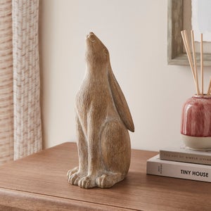 Wood-effect Hare Ornament