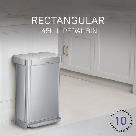 View Simplehuman 45l Stainless Steel Pedal Bin View Simplehuman 45l Stainless Steel Pedal Bin