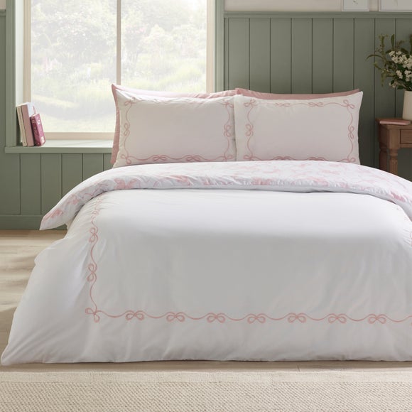 Click to view product details and reviews for Catherine Lansfield Bow Embroidery Polycotton Duvet Cover Pillowcase Set.