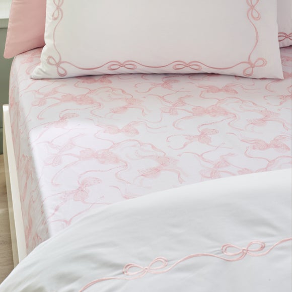 View Catherine Lansfield Bow Polycotton Fitted Sheet