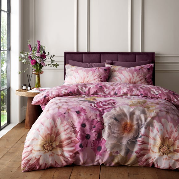 Rhs X Catherine Lansfield Rosemoor Floral Duvet Cover & Pillowcase Set