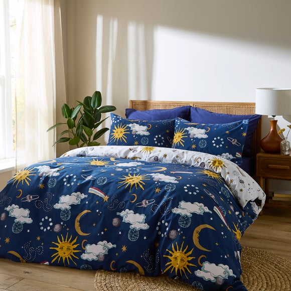 Click to view product details and reviews for Their Nibs Disco Space 100 Cotton Duvet Cover Pillowcase Set.