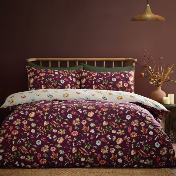 Catherine Lansfield Autumn Pumpkins Polycotton Duvet Cover & Pillowcase Set