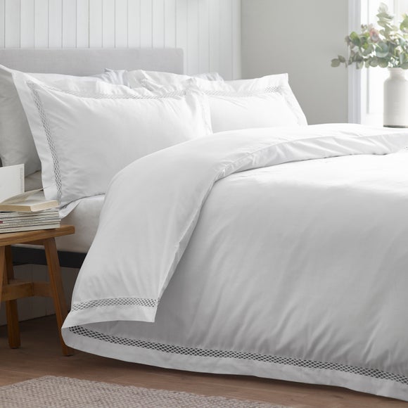 Click to view product details and reviews for Catherine Lansfield Lattice Lace Polycotton Duvet Cover Pillowcase Set.