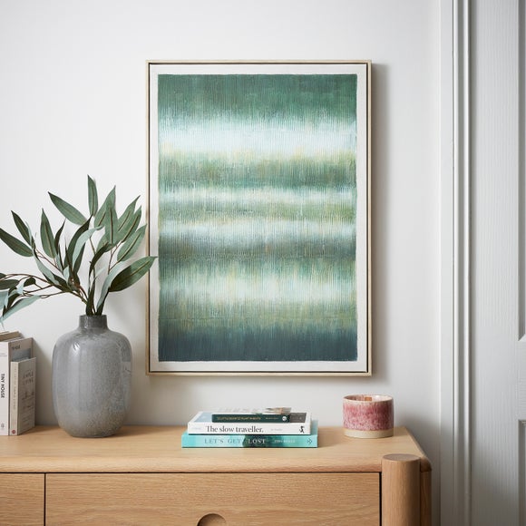 Green Painterly Abstract Framed Canvas