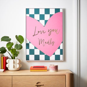 Love You Madly Foil Framed Canvas