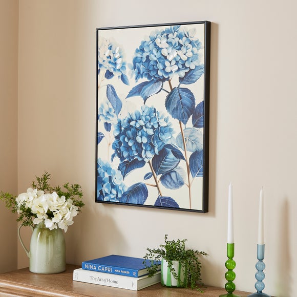 Blue Hydrangea Framed Canvas