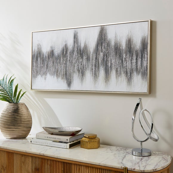 Silver Foil Abstract Framed Canvas