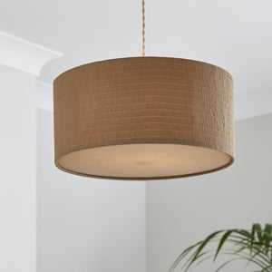 Seersucker Shallow Drum Lamp Shade