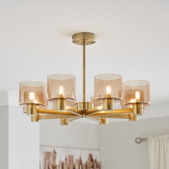 Erin Art Deco 8 Light Semi Flush Ceiling Light