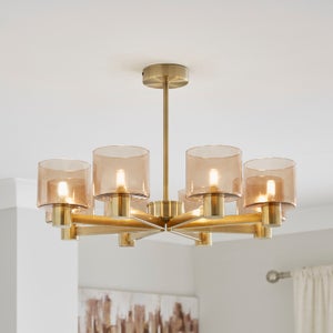 Erin Art Deco 8 Light Semi Flush Ceiling Light