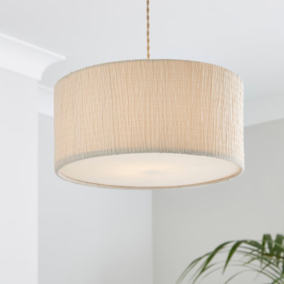 Seersucker Shallow Drum Lamp Shade