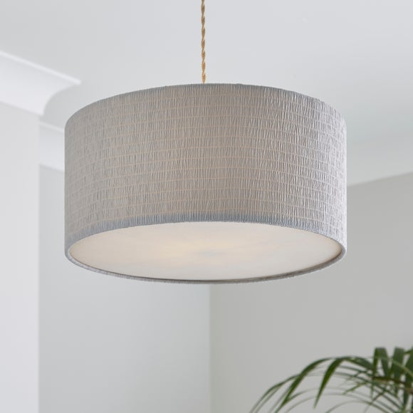 Seersucker Shallow Drum Lamp Shade