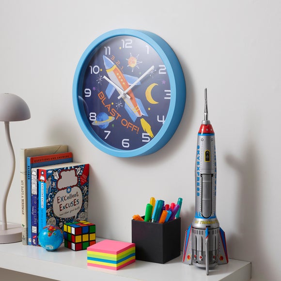 Click to view product details and reviews for Space Blast Off Round Wall Clock.