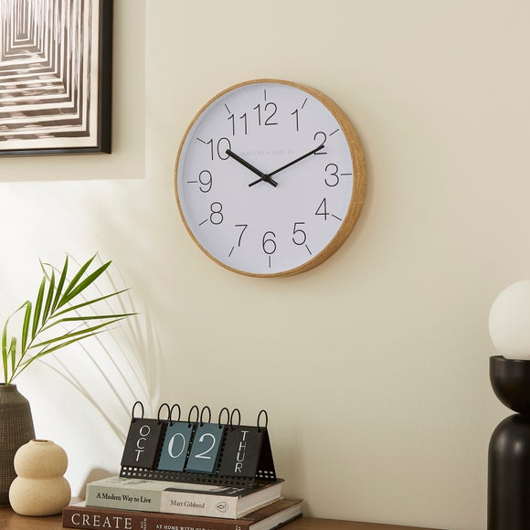 Modern Wood Effect Round Wall Clock