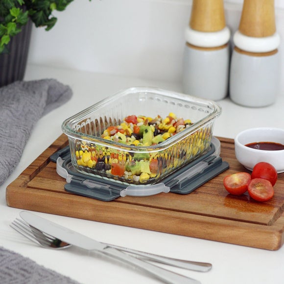Borosilicate Glass Ribbed Storage Container
