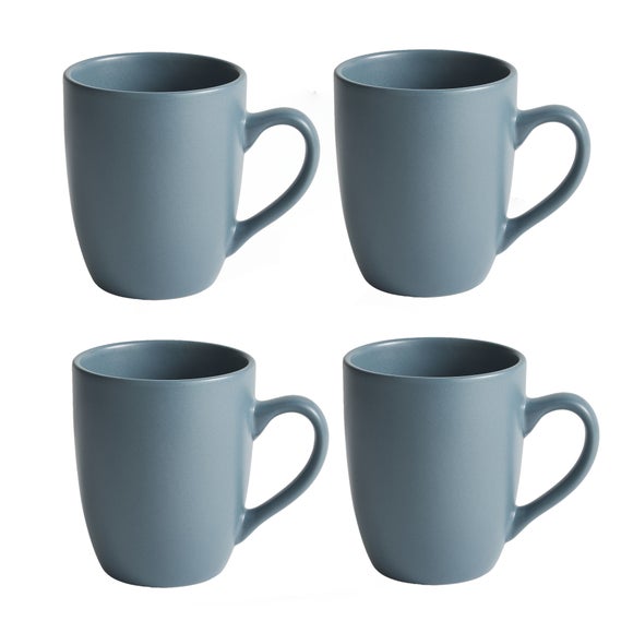 Stoneware Charcoal Set of 4 Mugs | Dunelm