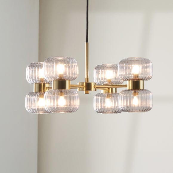 View Riley Ribbed 8 Light Adjustable Ceiling Light View Riley Ribbed 8 Light Adjustable Ceiling Light