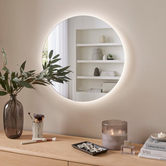 Round Light Up Wall Mirror