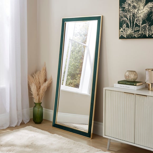 Velour Fabric Full Length Leaner Mirror