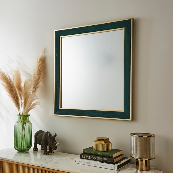 View Velour Fabric Rectangle Wall Mirror View Velour Fabric Rectangle Wall Mirror