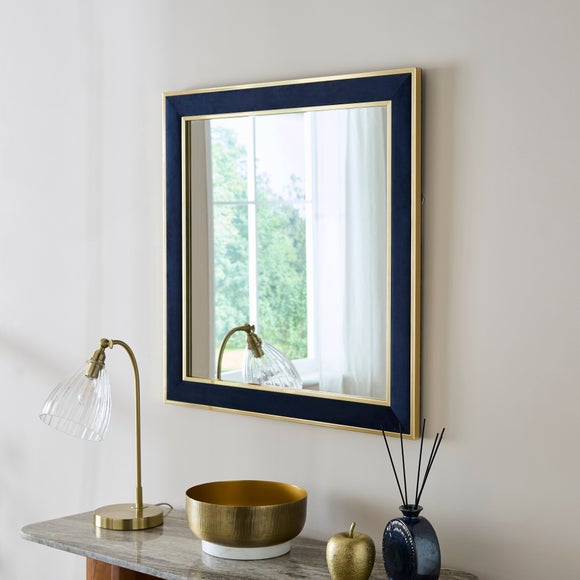 Velour Fabric Rectangle Wall Mirror