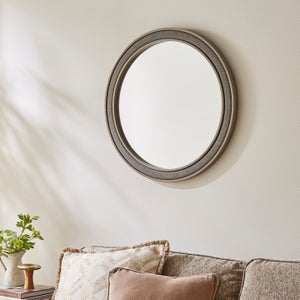 Luna Fabric Round Wall Mirror