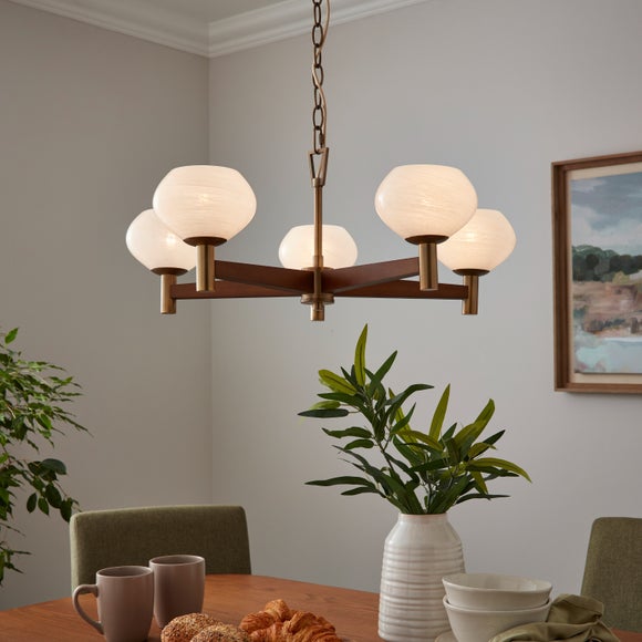 Hartford Alabaster 5 Light Semi Flush Ceiling Light