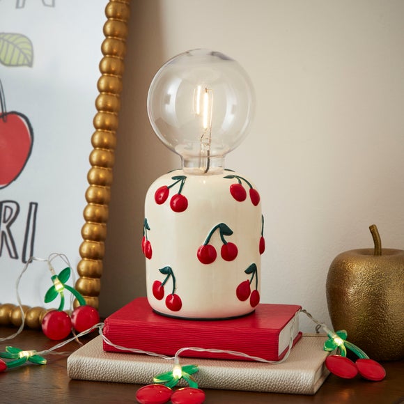 Cherise Cherry Exposed LED Bulb Table Lamp