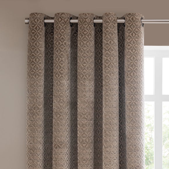 Diamond Geometric Velvet Eyelet Curtains