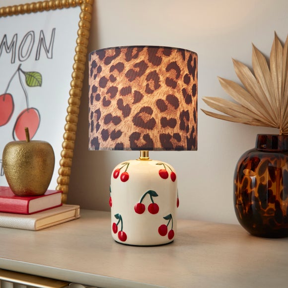 Cherry and Leopard Table Lamp