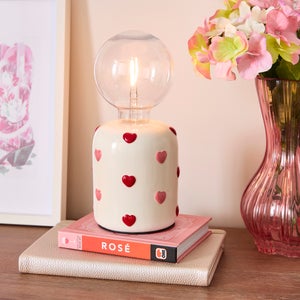 Hattie Heart Exposed Led Bulb Table Lamp