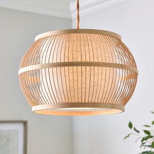 Kiva Bamboo Easy Fit Wide Pendant Shade