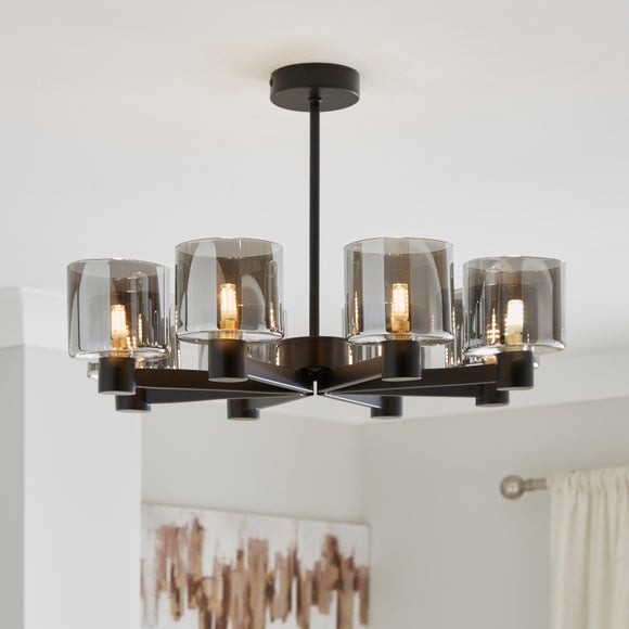 Erin Art Deco 8 Light Semi Flush Ceiling Light