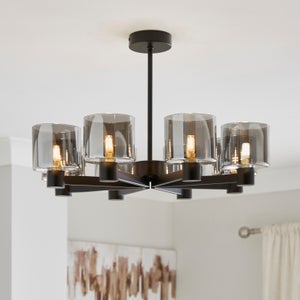 Erin Art Deco 8 Light Semi Flush Ceiling Light