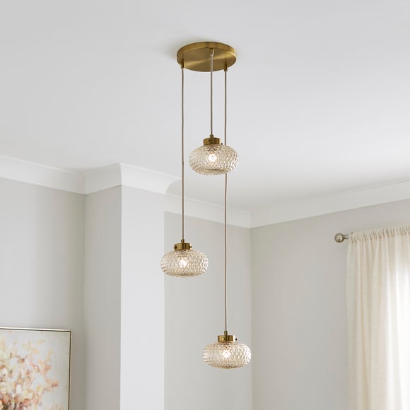 Silas Embossed 3 Light Adjustable Cluster Ceiling Light