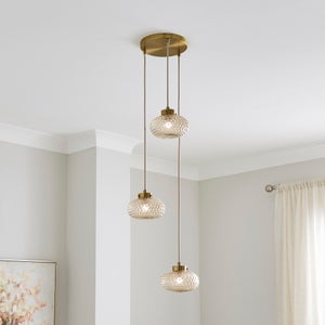 Silas Embossed 3 Light Adjustable Cluster Ceiling Light
