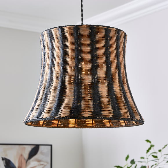 Khyra Striped Rattan Easy Fit Pendant Shade