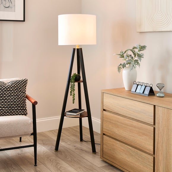 Click to view product details and reviews for Milford Shelved Tripod Floor Lamp. Click to view product details and reviews for Milford Shelved Tripod Floor Lamp.