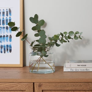 Jam Jar Shaped Glass Vase