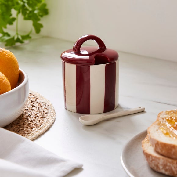 Striped Stoneware Converse Pot